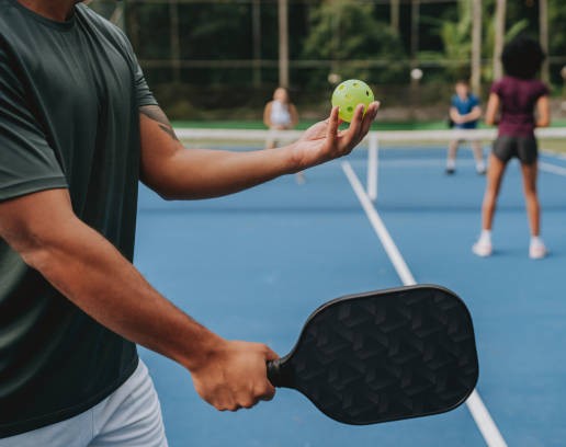 People playing pickleball